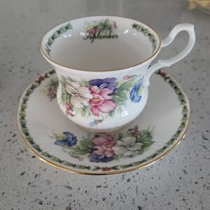 Queen's September Teacup and Saucer